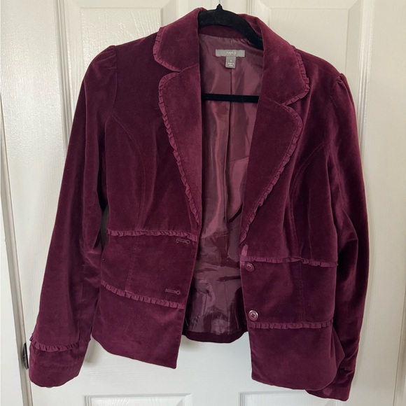 Apt. 9 Women's Velvet Blazer in Deep Purple - Picture 1 of 3